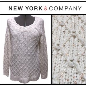 ⚡️sale⚡️New York and Company creme knit sweater